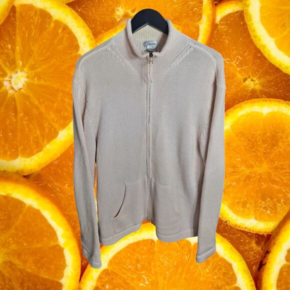 Chico's‎ Women's Cream Ramie Blend Long Sleeve Full-Zip Sweater Jacket Size 2 - Picture 2 of 8